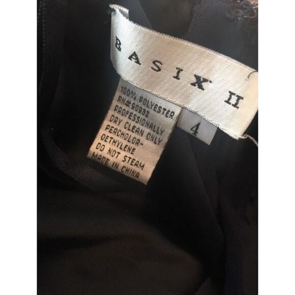 Size 4 Basix II Navy Blue Strapless Party Dress Sequin and Tulle Baby Doll Style - Picture 7 of 9